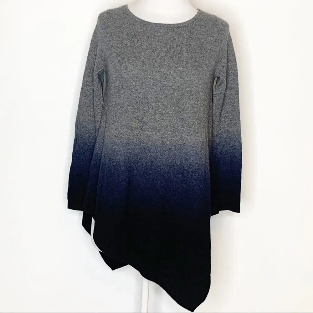 Neiman Marcus cashmere asymmetrical ombré sweater